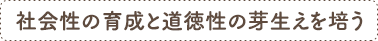 社会性の育成と道徳性の芽生えを培う